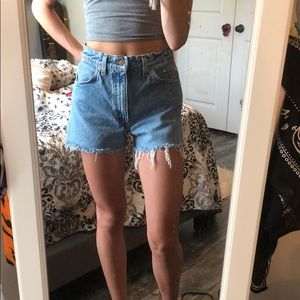 Levi’s high-waisted denim shorts